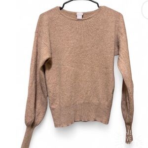 Chico's Soft Brown Crew Neck Sweater 100% cashmere